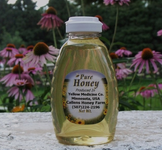 First bottle of honey 2011 crop... to Mike and Gina McKeown Happy Anniversary!