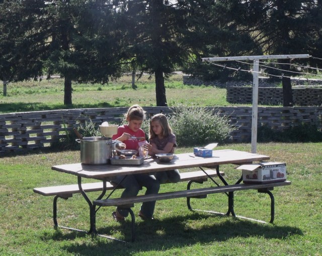 We froze 21 quarts of applesauce because the kids don't like it canned:)