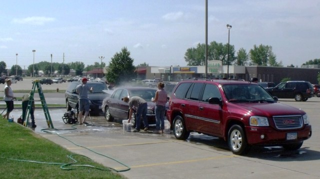 Peter headed up our crew of 9 to help raise money for the local Birthright, fun day and a steady line of customers.
