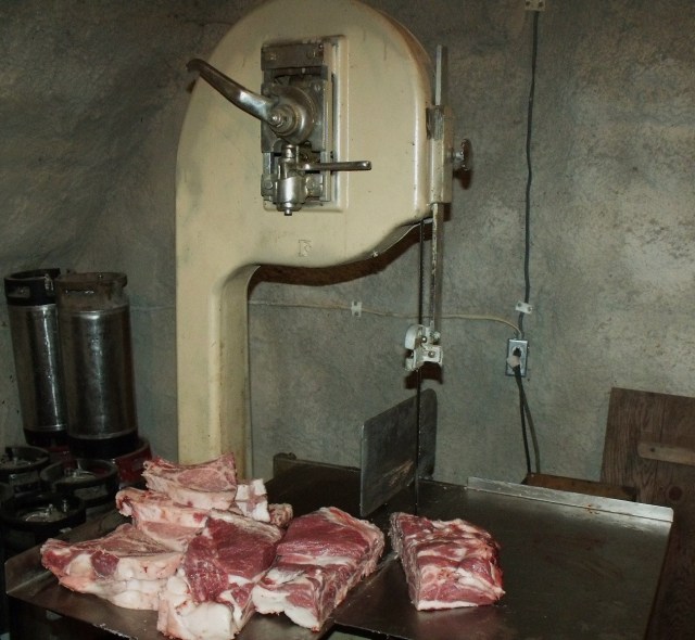 Our new "used" meat saw. It cut our chops in record time!!