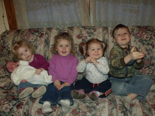 Blase, Kalli Jo, Maura, Anya and Cael......our grand-children.  Cute!