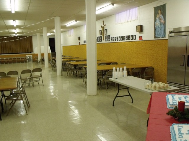 The St. Leo church basement before the party.