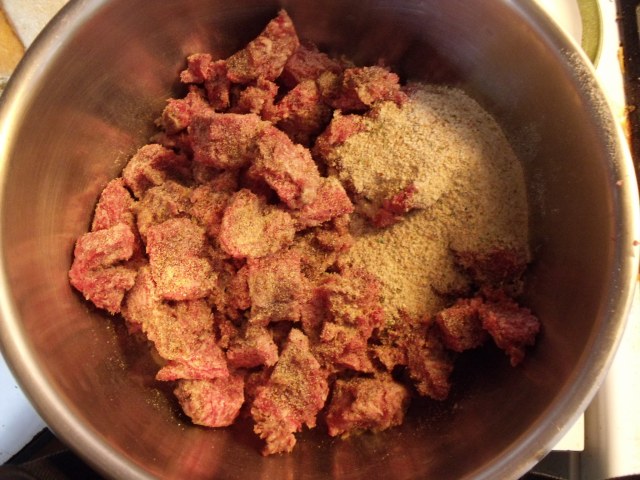 Venison, pork sausage mix soon to be meatballs. A perfect blend.