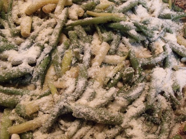 Green and yellow beans with garlic and parmesan!