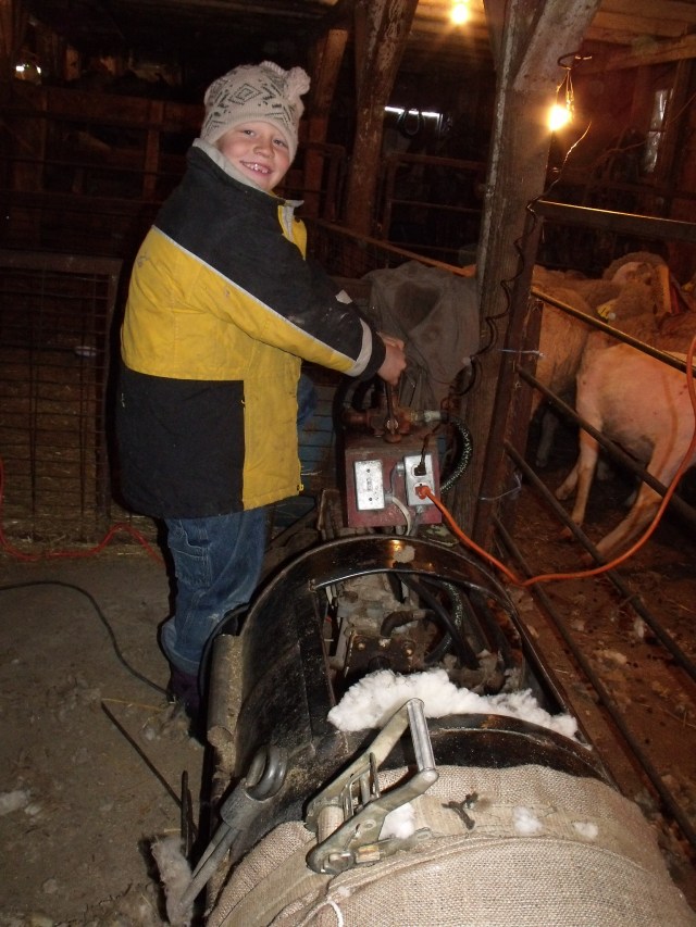 Mario looking pretty pleased as he gets to run the wool packer.