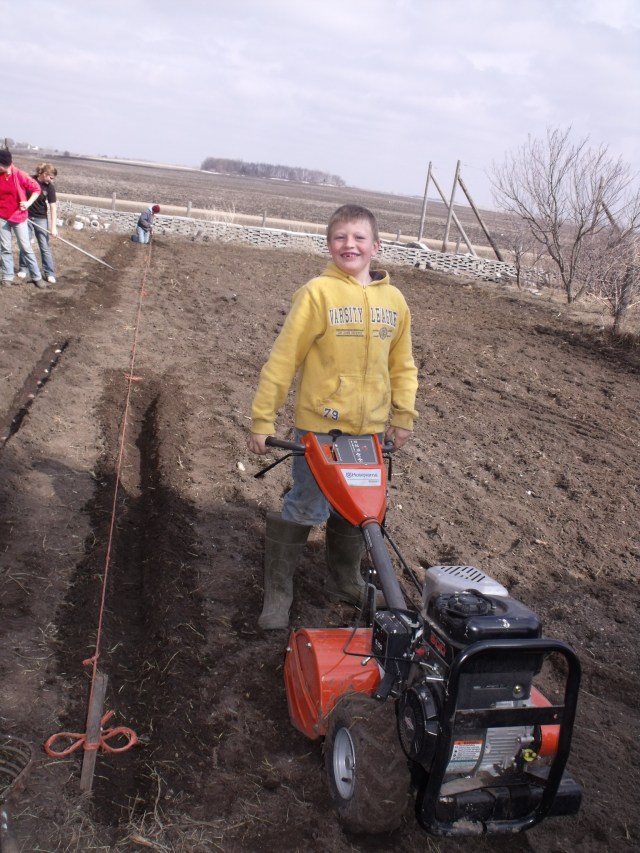 Happy Mario!  We planted some of our potatoes on Saturday and then it snowed:)