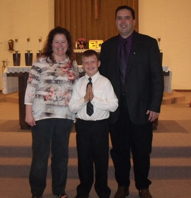 Rhonda and Charlie Callens, godparents with Mario.  Better known as "Uncle Tuna".