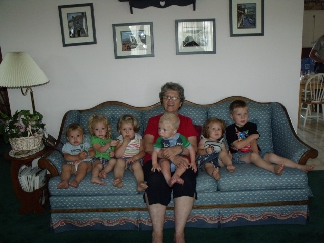 My mom and all of her great-grandchildren at once!