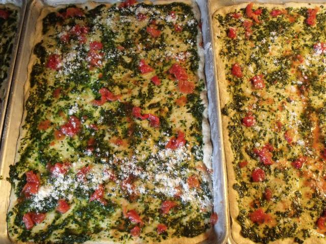 Uncooked Pesto Pizza!  