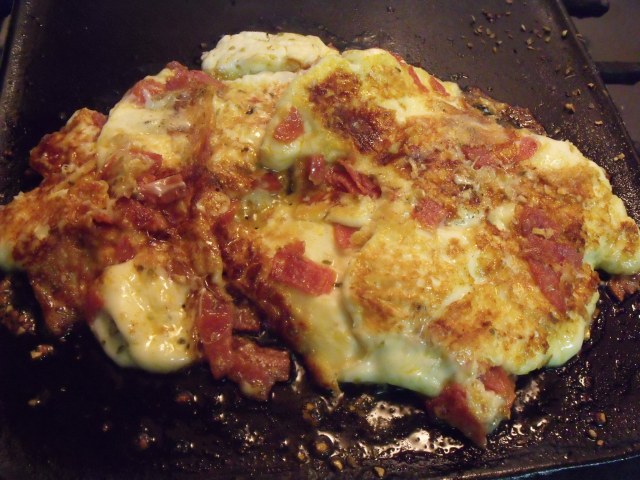 Quick homemade mozzarella, pepperoni, garlic melts. Made in a hurry for very hungry kids!