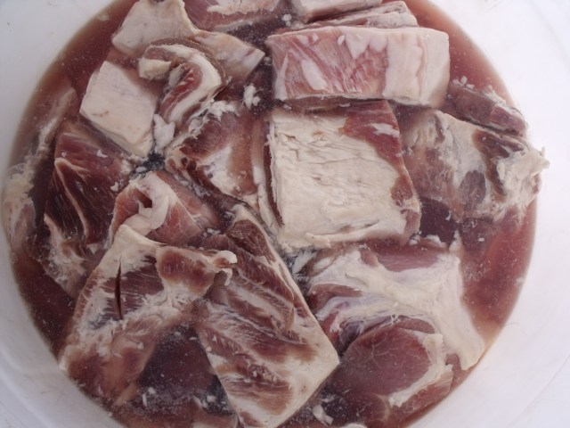 Salt brine makes great side pork soaked for 4 days.  We haven't been smoking our bacon lately and really like it for a change!