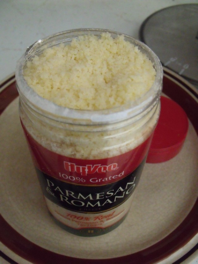 This is the cheese I made inside of a used container from the store!!