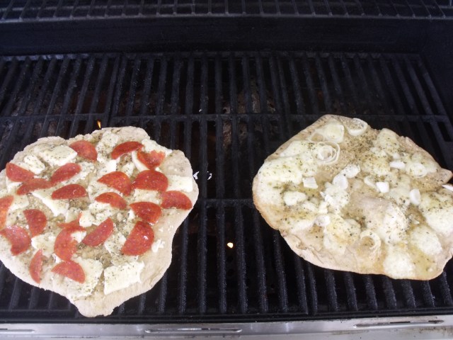 Pizza on the grill...fast food at it's best.