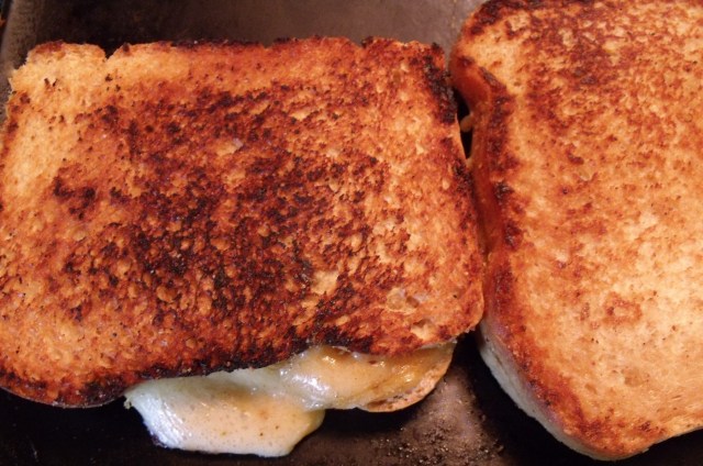 Homemade bread with my own mozzarella grilled to perfection. YUM