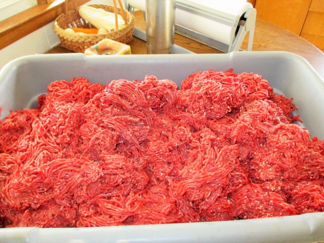 Fresh ground venison.