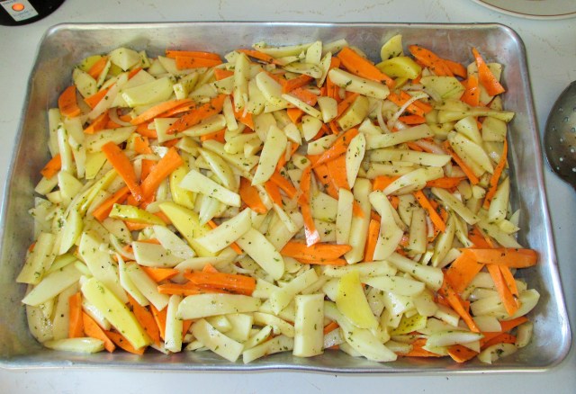 Potato and Yam bake before it is cooked!