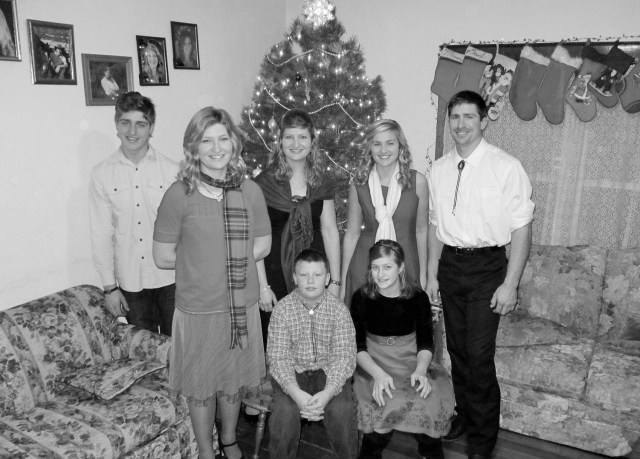 Caleb, Silvana, Marisa Magdalene, Clayton, Mario and Isabella Angel on Christmas Eve after mass.