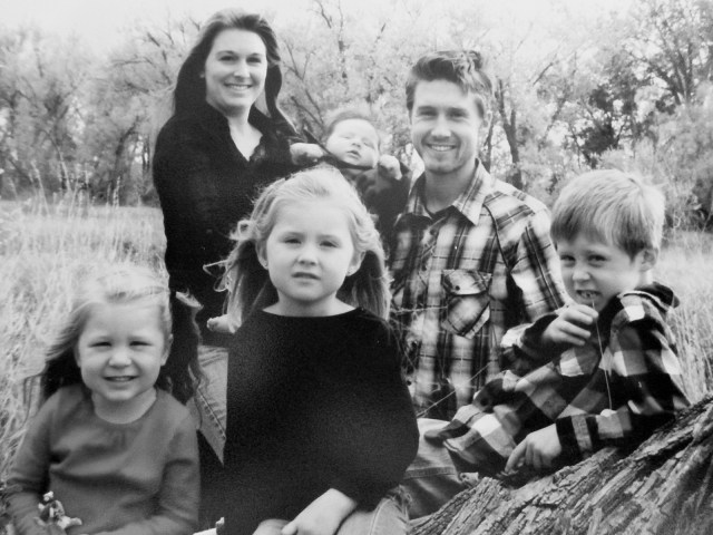 Jessica, Shawn, Luke, Anya, Maura and Cael Dougherty.  A South Dakota Christmas!