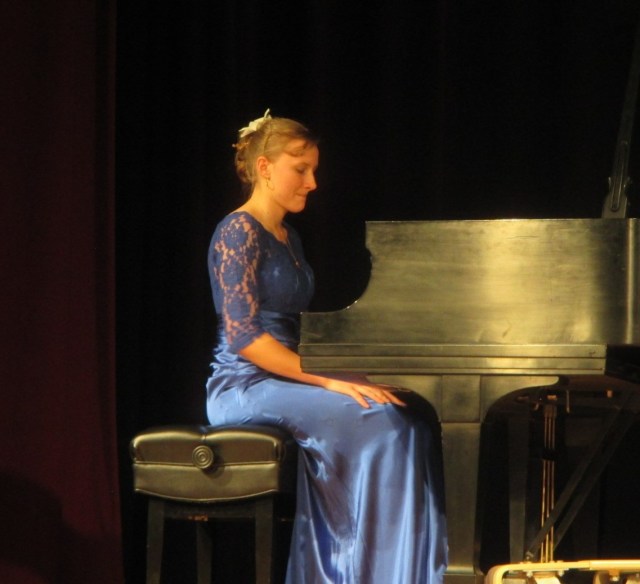 Angelica, deep in concentration at her Senior recital. 