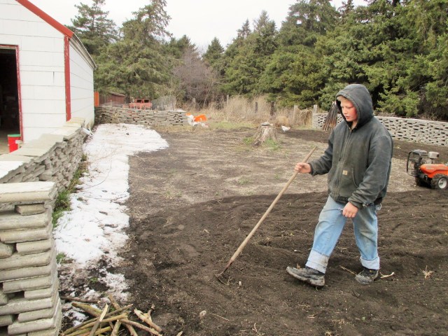A little snow only on the north side of the garage.