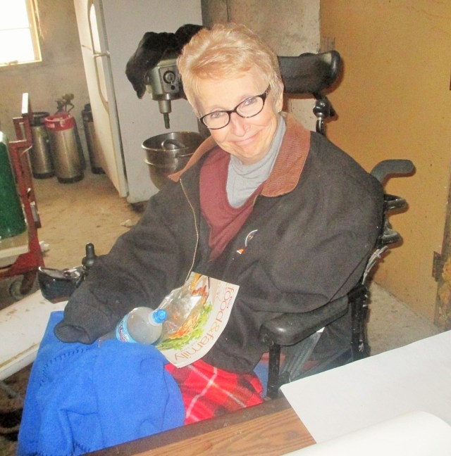 Lynda, Alan's wife comes along sometimes to add her cheerful smile and advice.