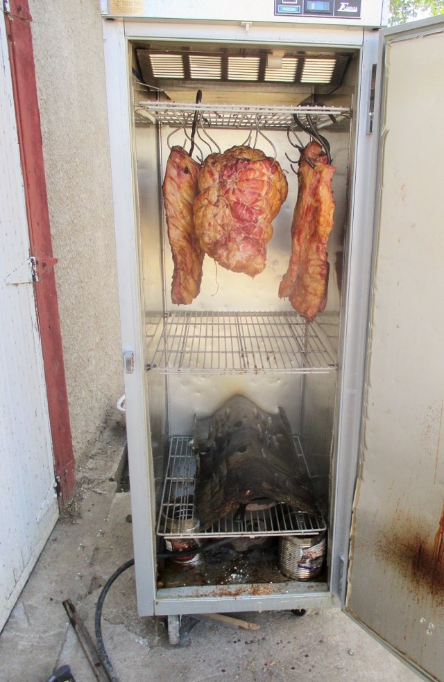 Bacon and ham in the new smoke house! 