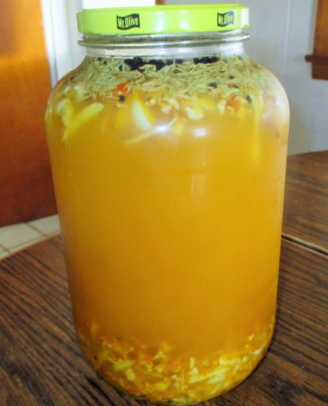 Fire Cider is a winter tonic. I made my first batch and it is wicked!!! Thank you Kay for the recipe. I brewed it for a month.